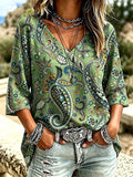Damen-Freizeit-Oberteil mit Retro-Print