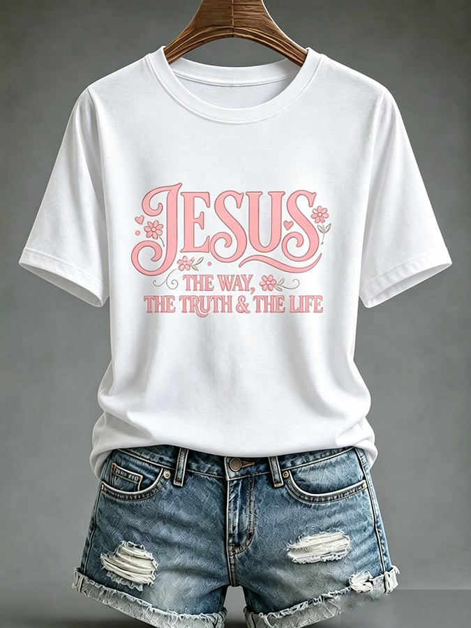 Women's  Faith Cross  Jesus The Way, The Truth & The Life Print Top