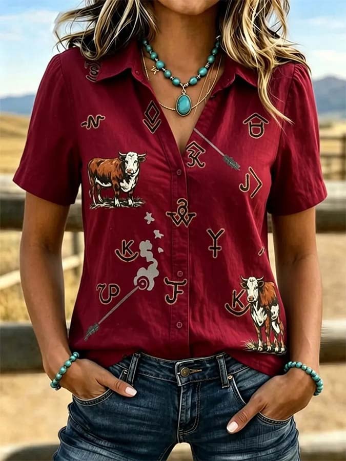 Women'S Casual Printed Top