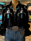 Damen Retro Western Hemd
