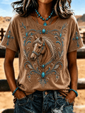 Damen T-Shirt mit Retro-Western-Glaubensmotiv