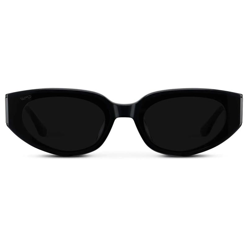 Lunettes de soleil œil-de-chat à verres plats modernes – Monture noire fine et affirmée
