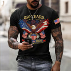 Men's American Flag Commemorative 250th Anniversary Classic Pattern Short Sleeve T-shirt