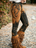 Leggings im Western-Stil für Damen mit Kreuz-Print