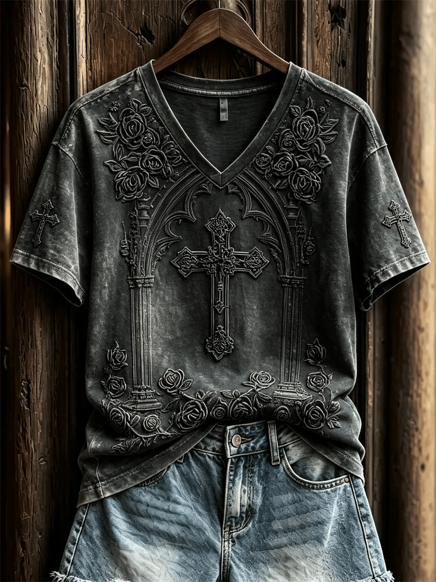 Women's  Retro Faith Print T-shirt