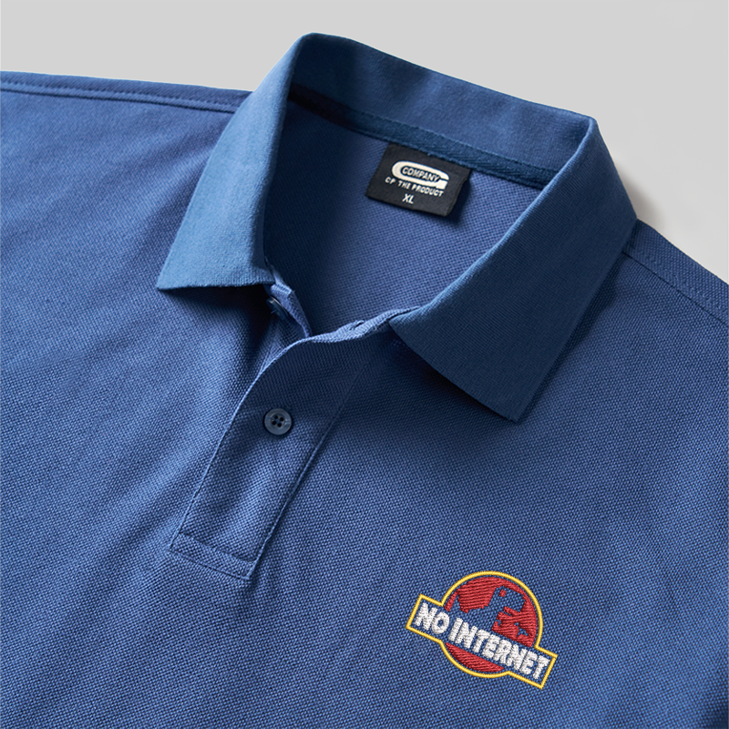 No Internet Geek Embroidered Polo Shirt