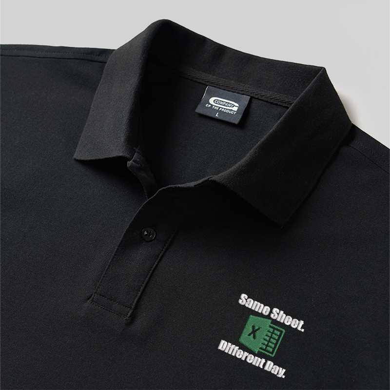 Polo Brodé Geek "Même drap, jour différent"