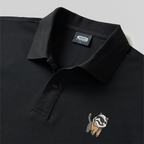 White Soldier Cat Geek Embroidered Polo Shirt