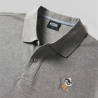 White Soldier Cat Geek Embroidered Polo Shirt