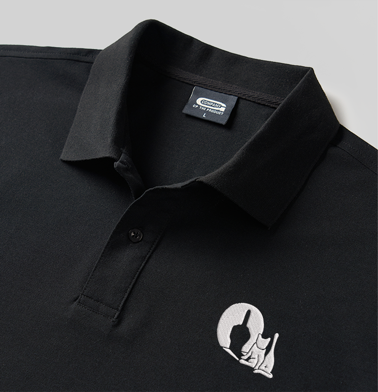 Schau dir das Cat Geek bestickte Poloshirt an