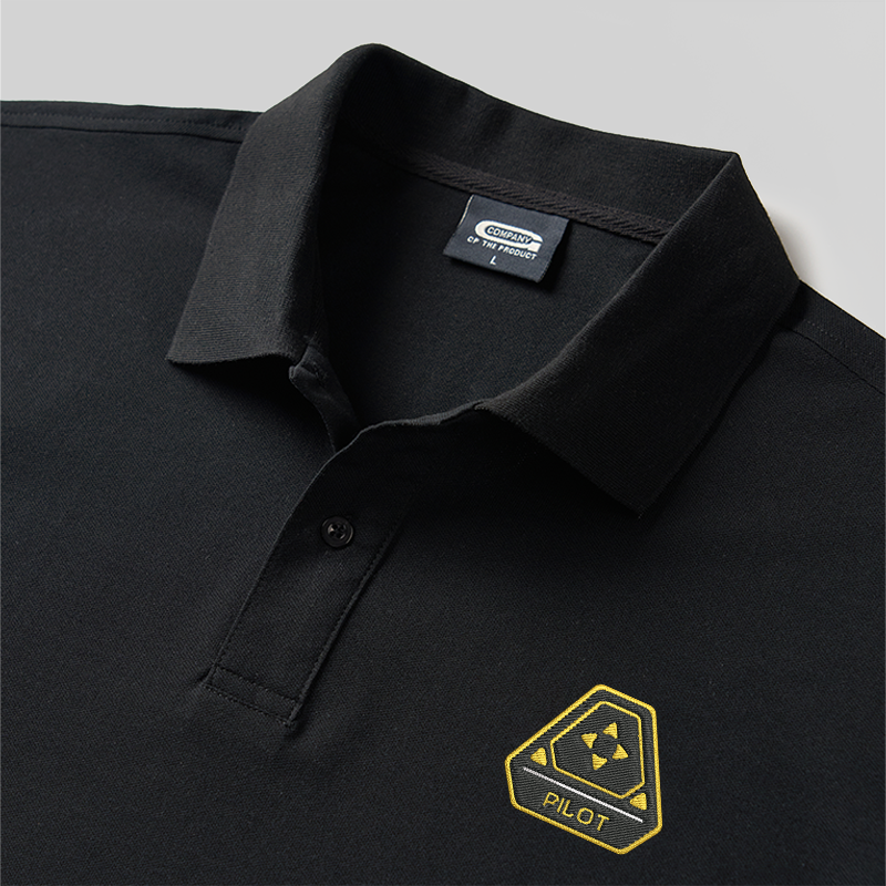 Polohemd „Pilot (Alien) Geek“ mit Stickerei