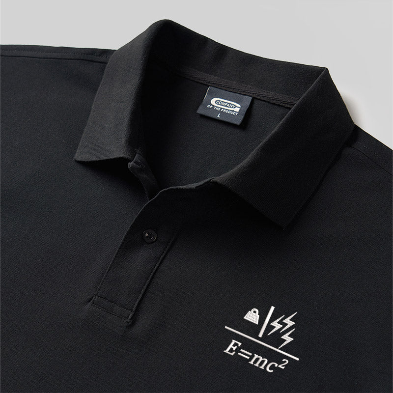 Mass to Energy Geek Embroidered Polo Shirt