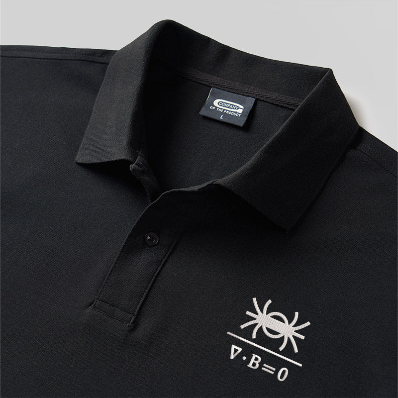 Magnetic Spider Geek Embroidered Polo Shirt