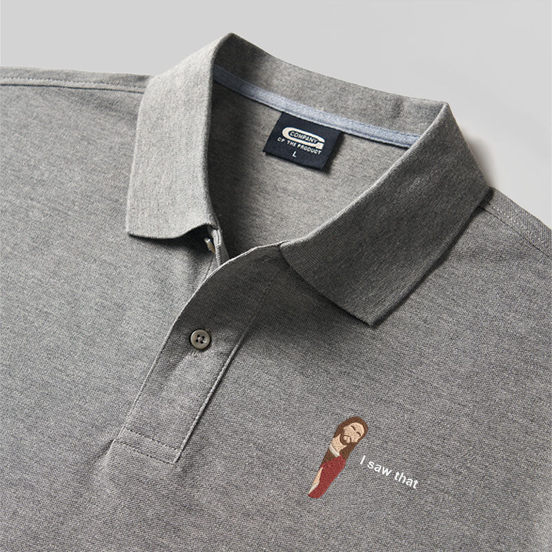 I Saw That Geek Besticktes Poloshirt