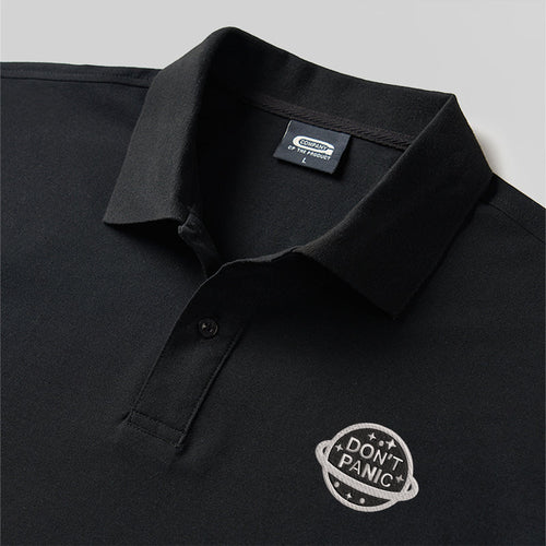 Polo brodé Don't Panic Geek