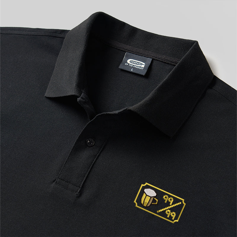 Personalized Pixel Skill 3 Geek Embroidered Polo Shirt