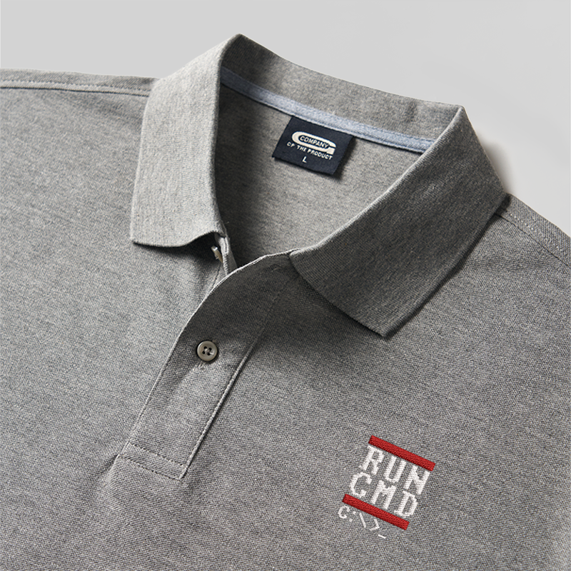 Run CMD Geek Besticktes Poloshirt