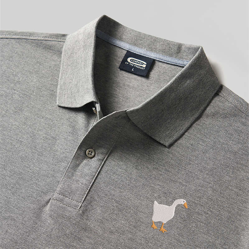 Goose Geek Embroidered Polo Shirt