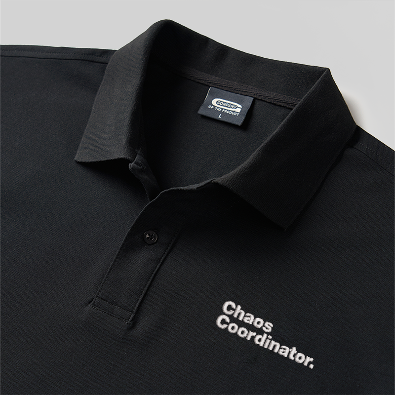 Chaos Coordinator Geek Embroidered Polo Shirt