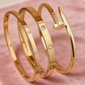 Ensemble de bracelets en acier inoxydable avec motif floral pour femme