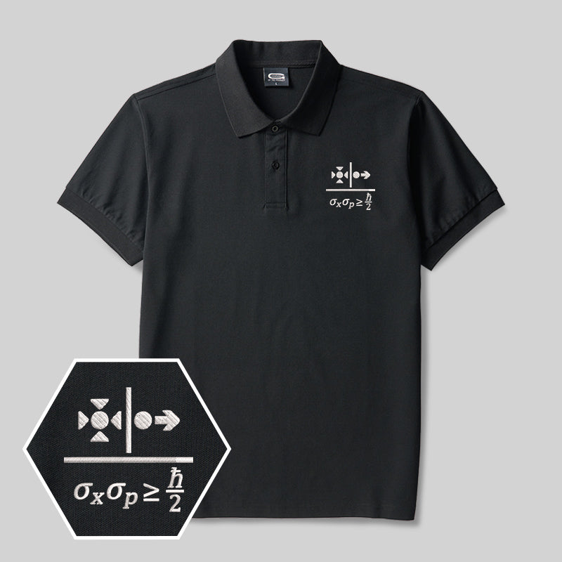Uncertainty Principle Geek Embroidered Polo Shirt