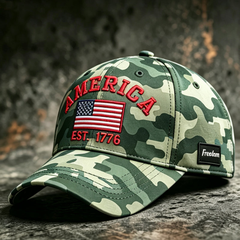 Casquette de Baseball Décontractée avec Imprimé Camouflage Rétro