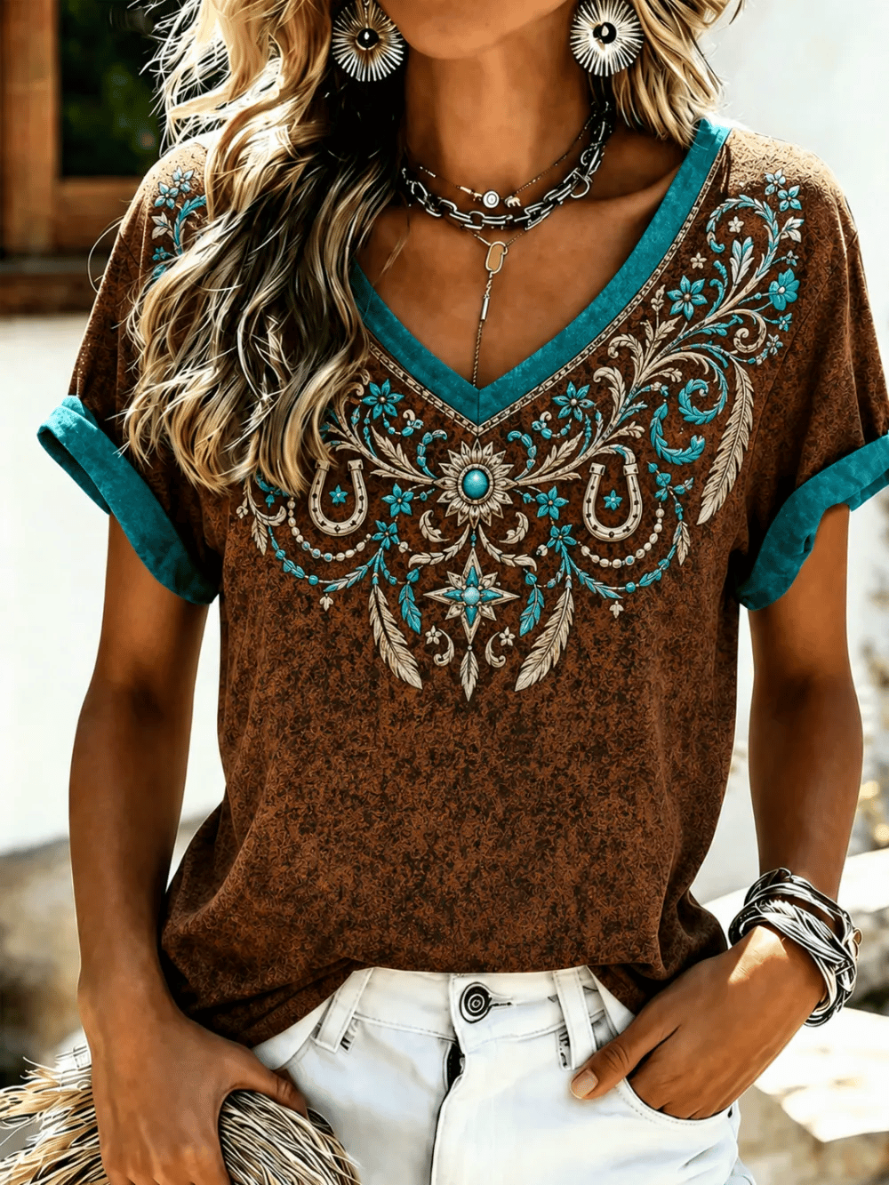 Women's Western Faith Printing  T-Shirts