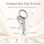 Maneja Con Cuidado Drive Safe Keychain with Cross & I Love You Charm