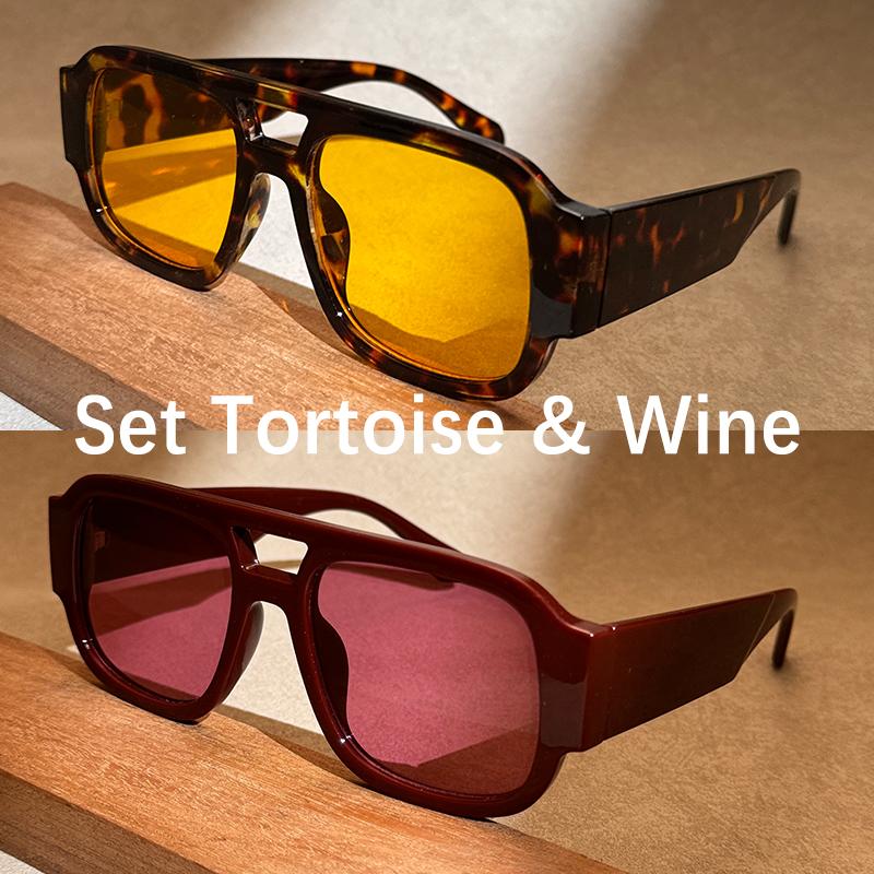 Lunettes de soleil aviateur rectangulaires rétro pour hommes et femmes