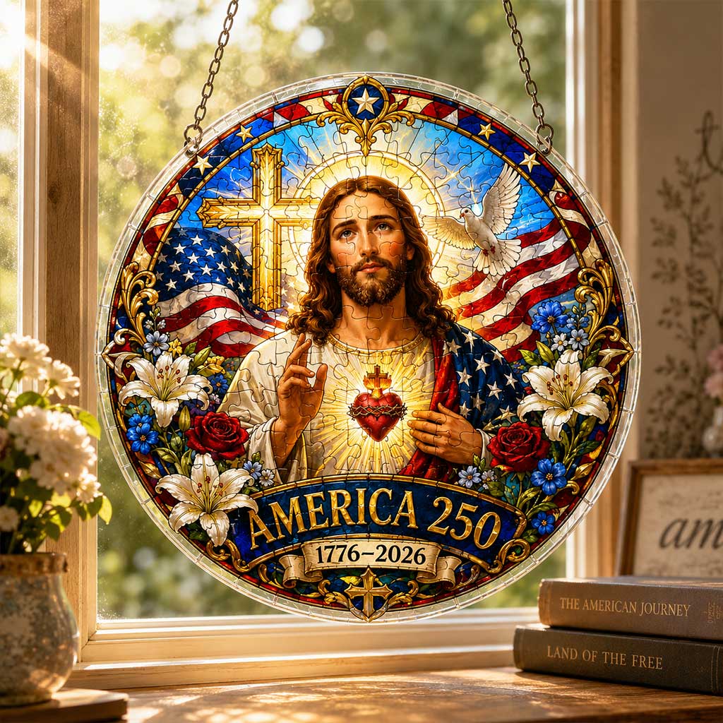 America 250 Acrylic Puzzle Window Hanging Ornament