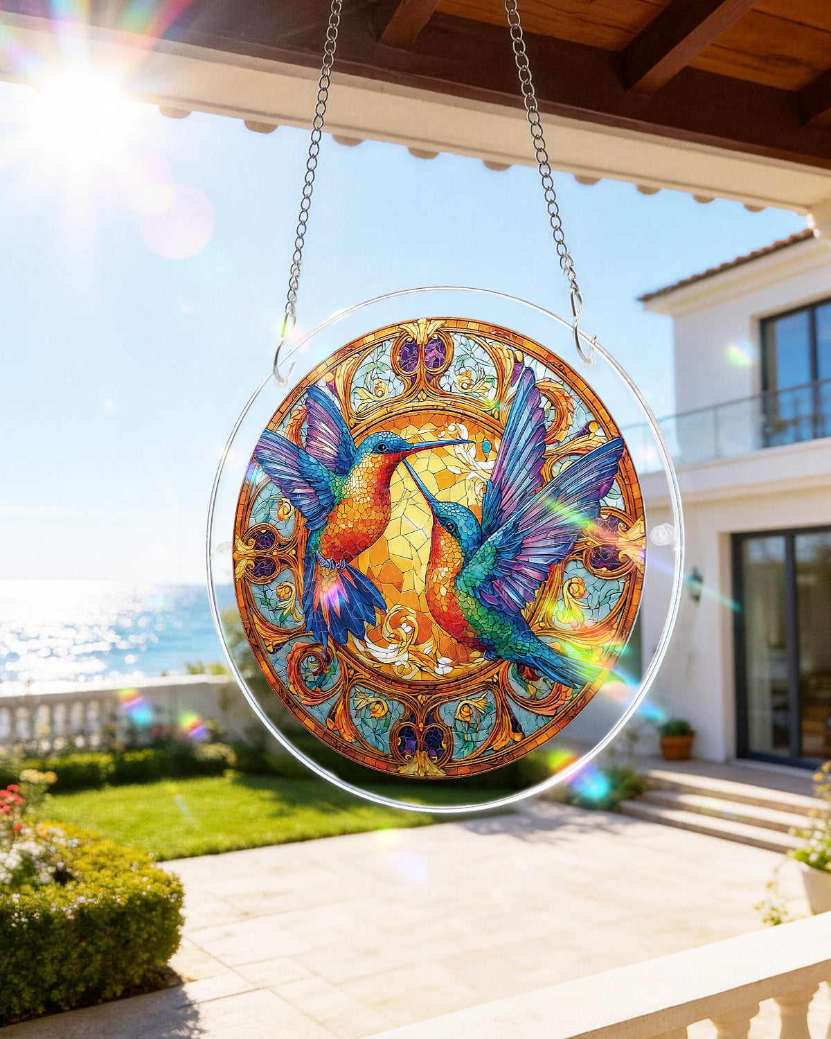Zwillingsflügel der Strahlkraft Lichtfänger – Acryl-Fensterbild