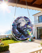 Moonlit Raven Light Suncatcher-Acrylic Window Art