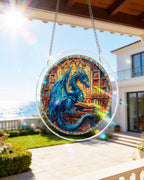 The Blue Dragon Library Light Suncatcher-Acrylic Window Art