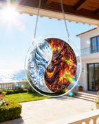 Twin Dragon Realm Light Suncatcher-Acrylic Window Art