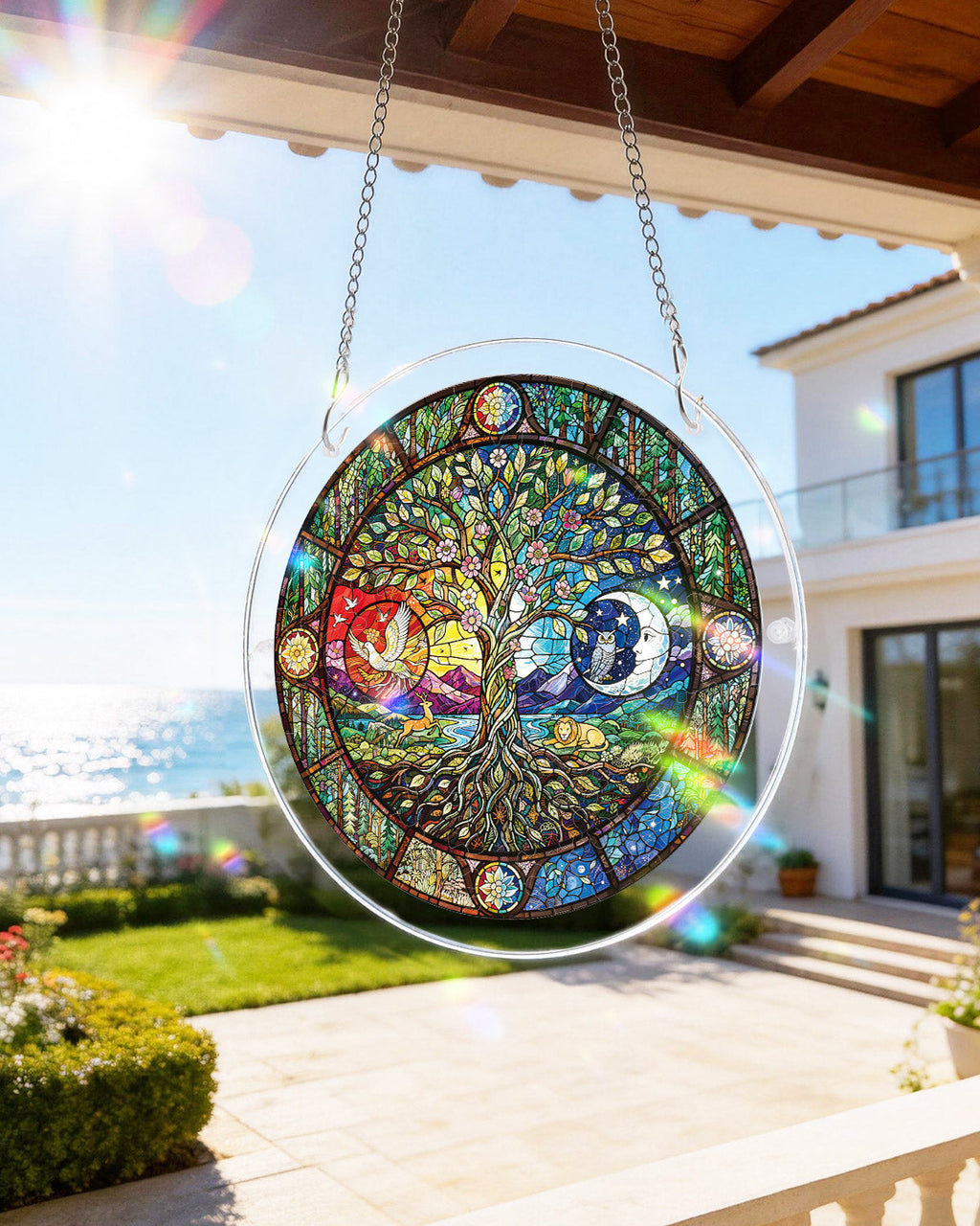 Tree of Day and Night Light Suncatcher-Acrylic Window Art