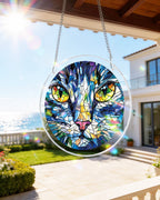 Mosaic Cat Light Suncatcher-Acrylic Window Art