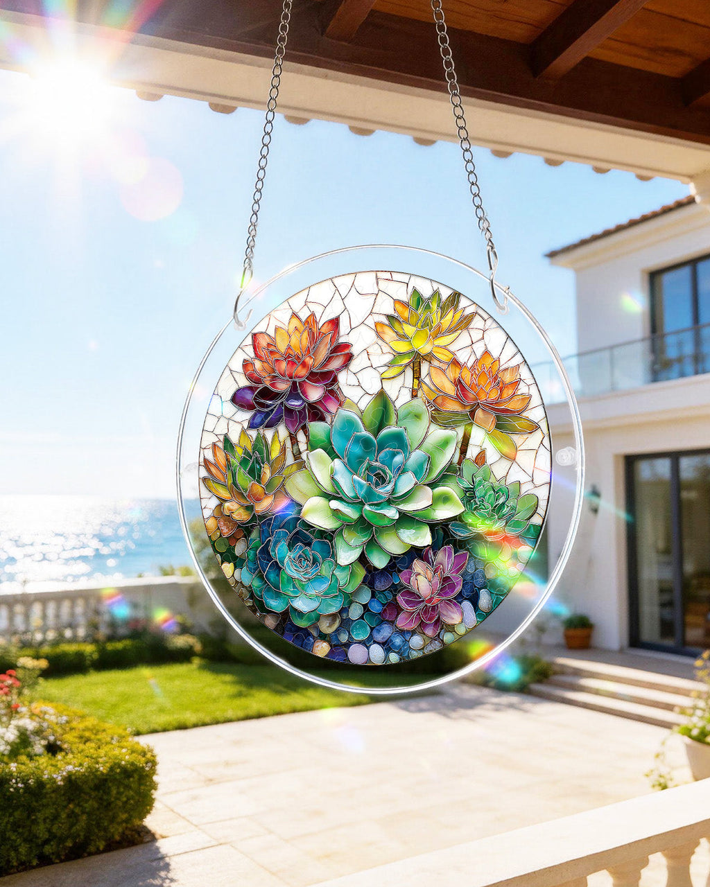Dreamy Succulent Garden Light Suncatcher-Acrylic Window Art