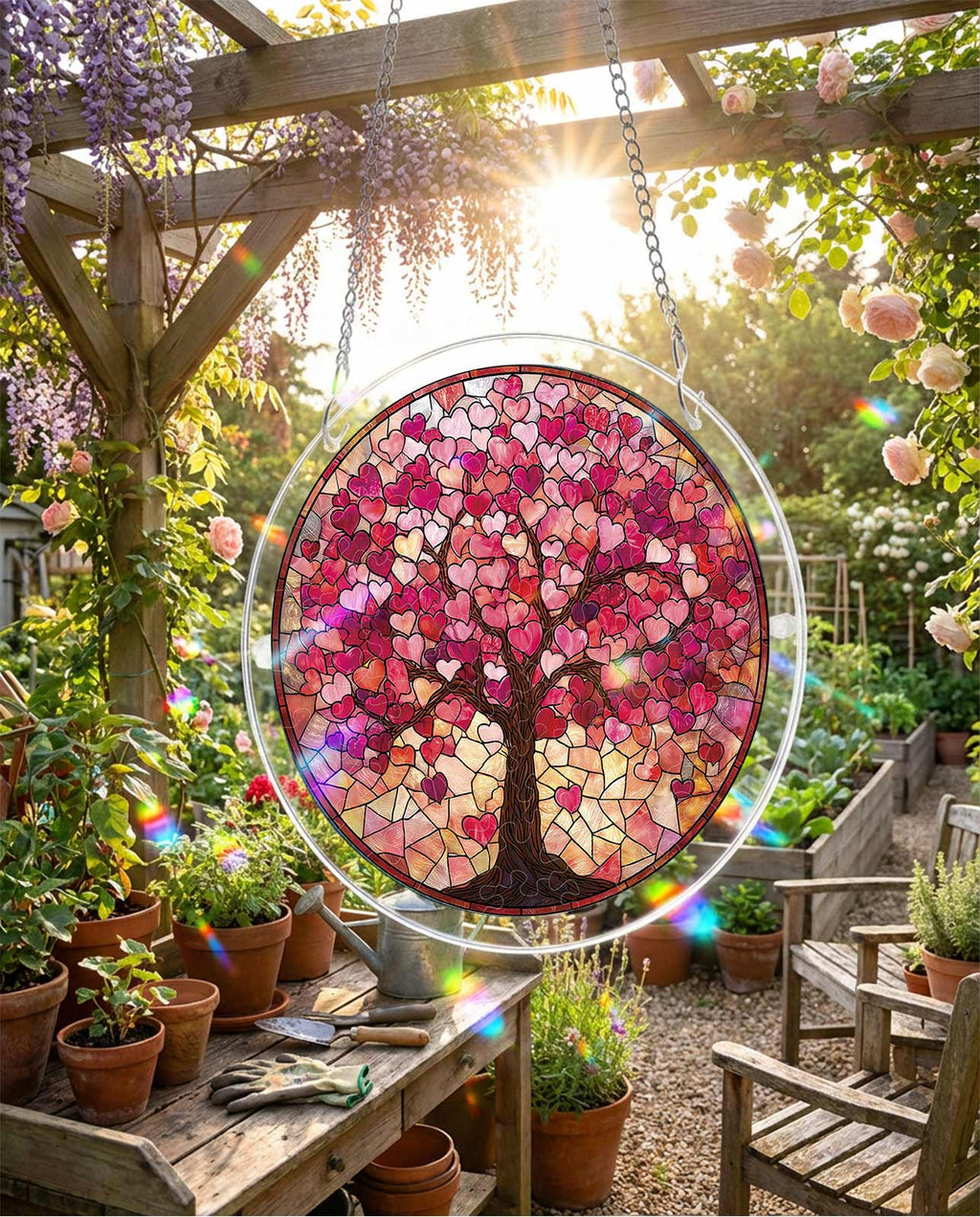 Acryl-Puzzle-Sonnenfänger – Zweige der Liebe