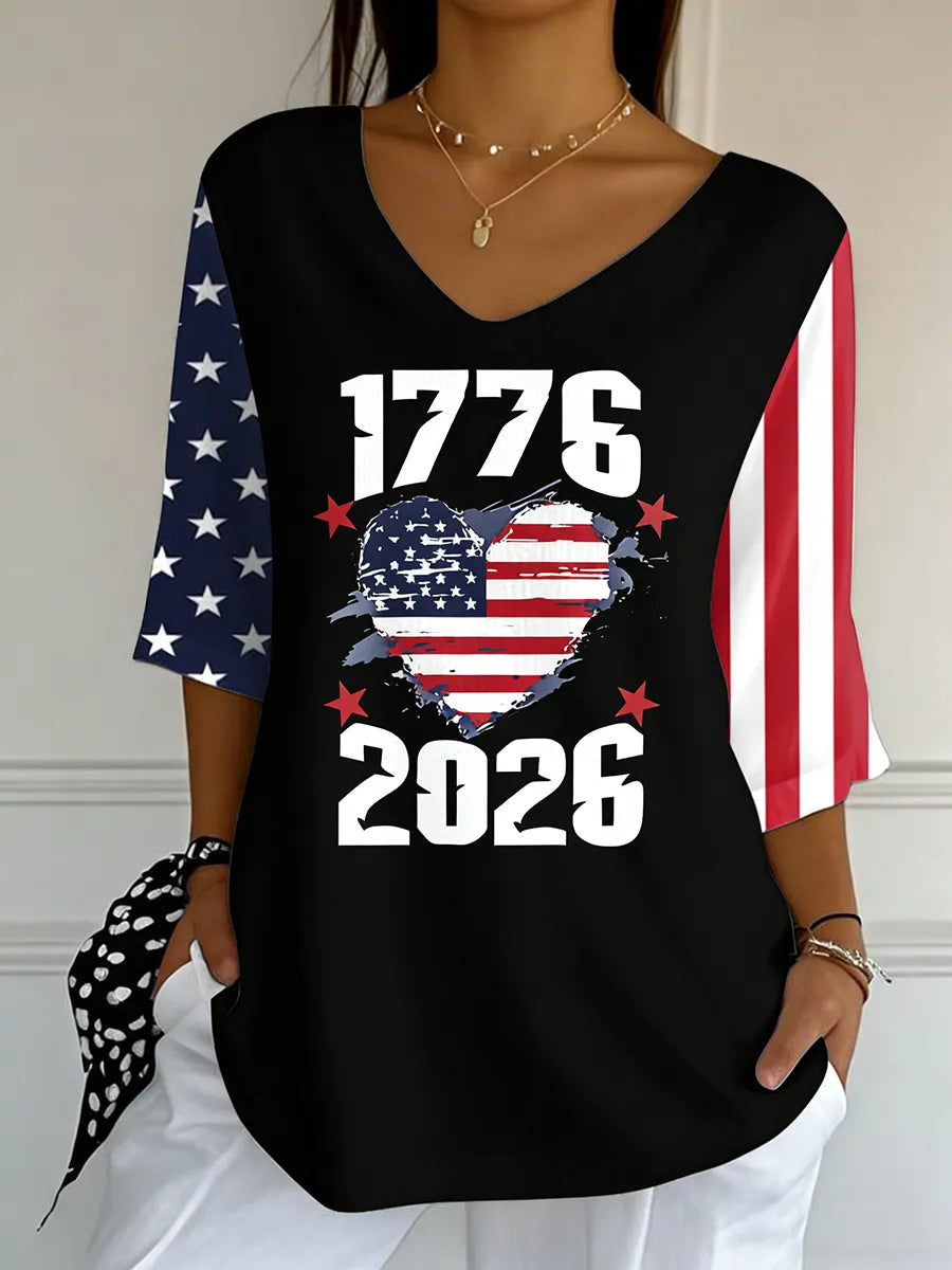 T-shirt imprimé rétro du 250e anniversaire