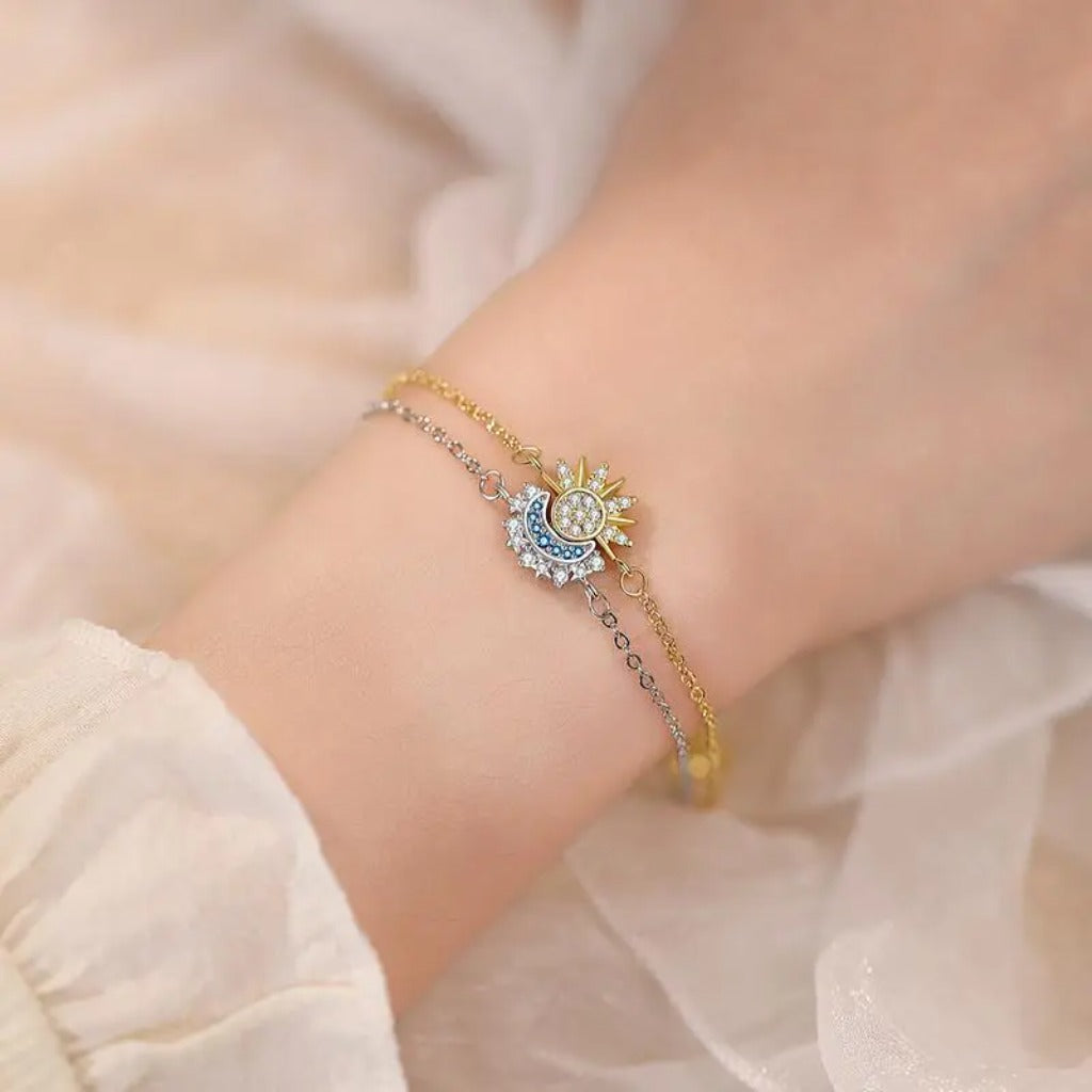 Sun & Moon Matching Bracelet Set – Stackable Friendship Gift for Best Friends, Sisters & Couples