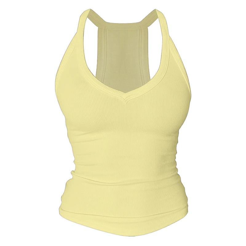 Débardeur dos nageur à col en V avec soutien-gorge intégré