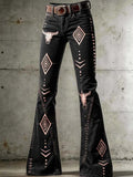 Damen Freizeithose mit Retro-Print