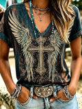 Damen Western Faith bedrucktes Freizeit-Oberteil