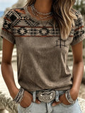 Damen Vintage Western Faith Print T-Shirt