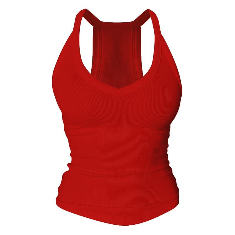 Débardeur dos nageur à col en V avec soutien-gorge intégré