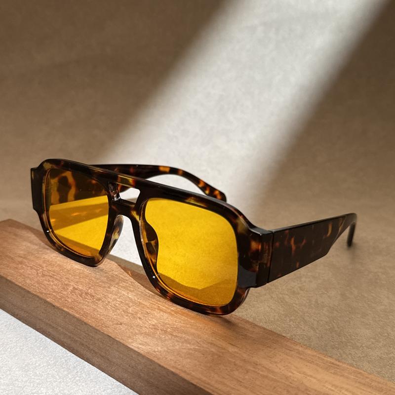 Lunettes de soleil aviateur rectangulaires rétro pour hommes et femmes