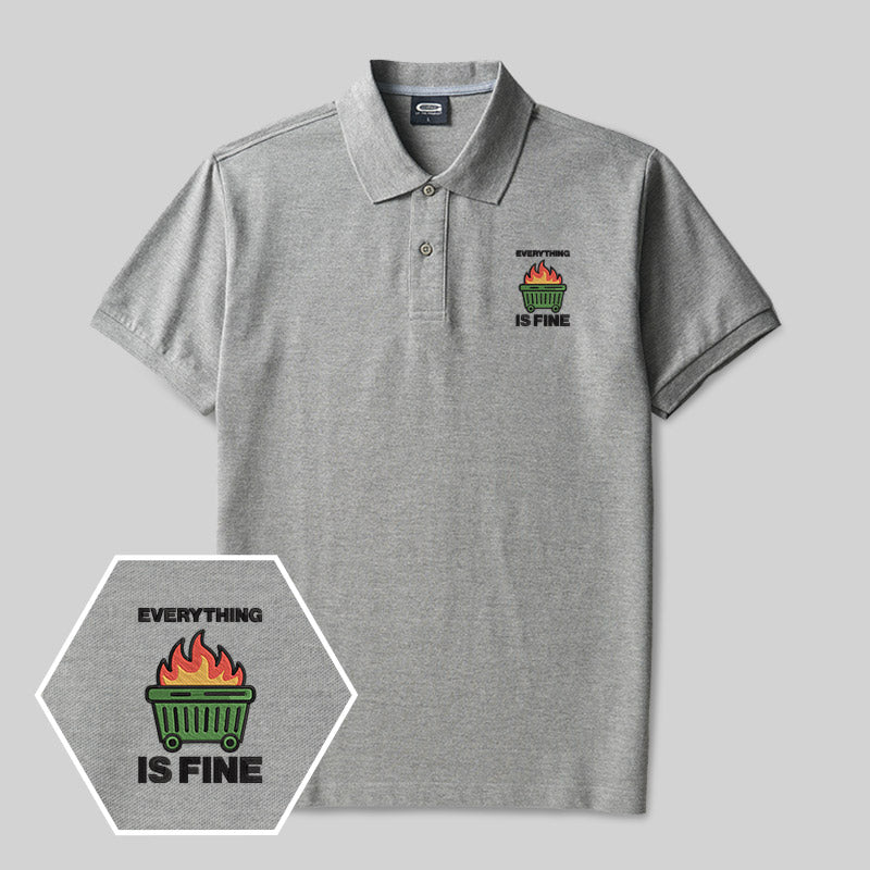 Everything’s on Fire Geek Embroidered Polo Shirt