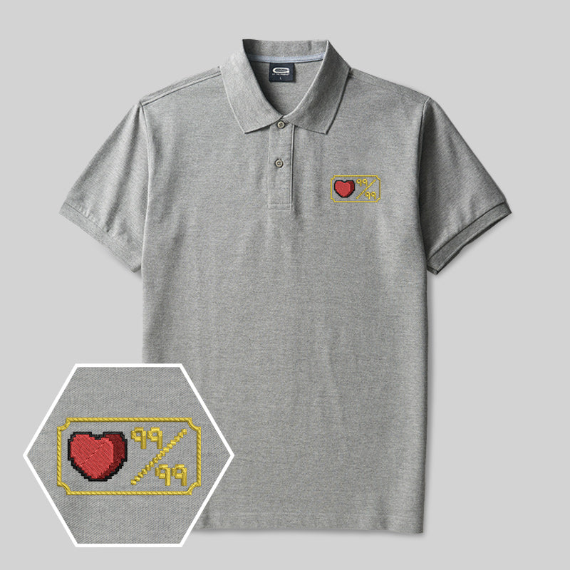 Personalized Pixel Skill 4 Geek Embroidered Polo Shirt