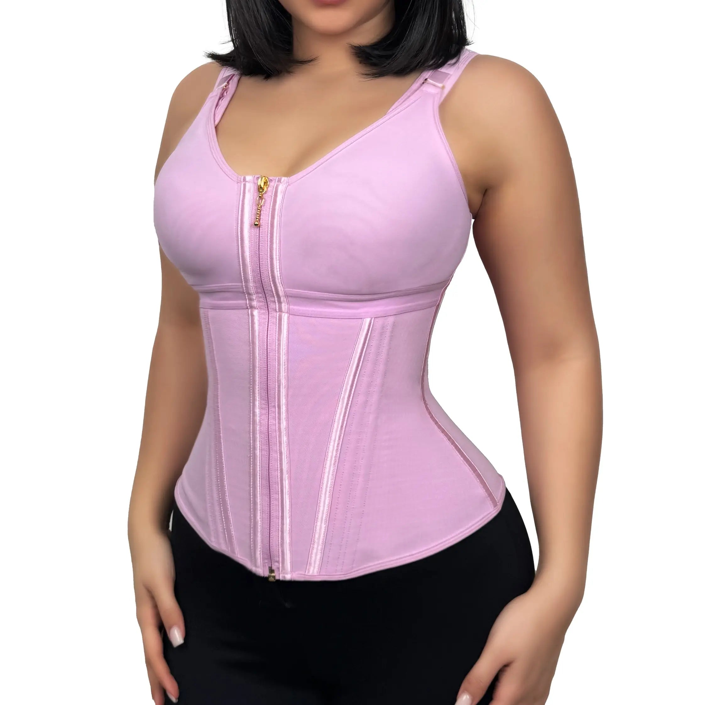 Corset serre-taille zippé avec soutien-gorge intégré