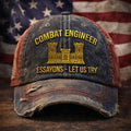 US Combat Engineer Embroidered Distressed Hat